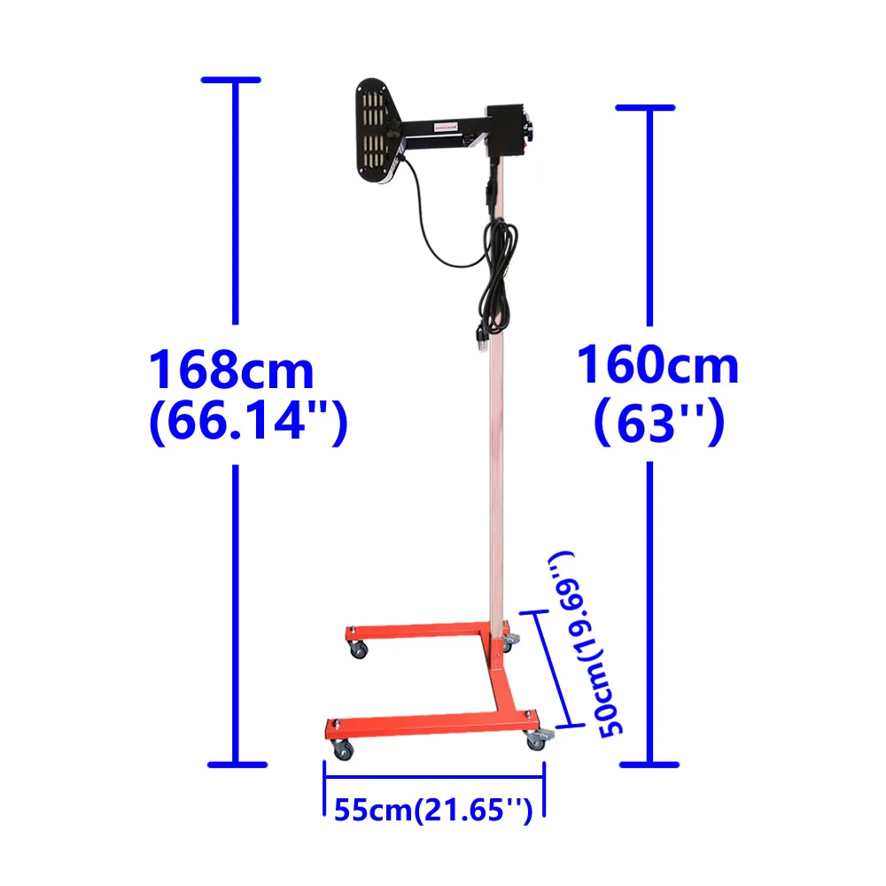 1050W Car Infrared Paint Baking  Lamp Mobile Auto Heating Dryer Infrared Light Shortwave Curing Lamp for Spray Booth 220V/110V