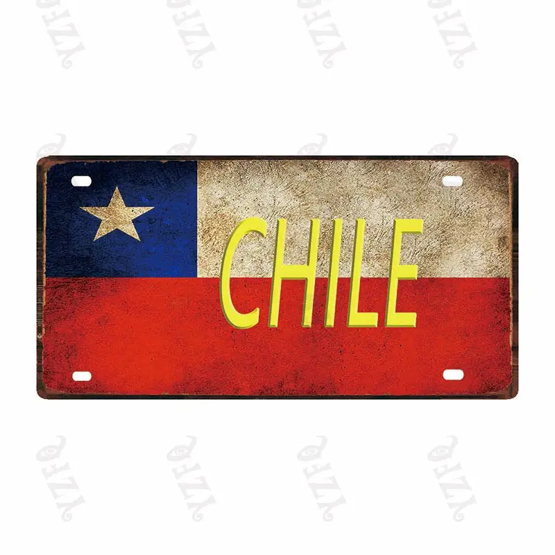 【YZFQ】Portugal Thailand Singapore National Flag  Plaque Metal Vintage Travel Souvenir  Wall Shop Home Art Decor 30X15CM DC-0245A