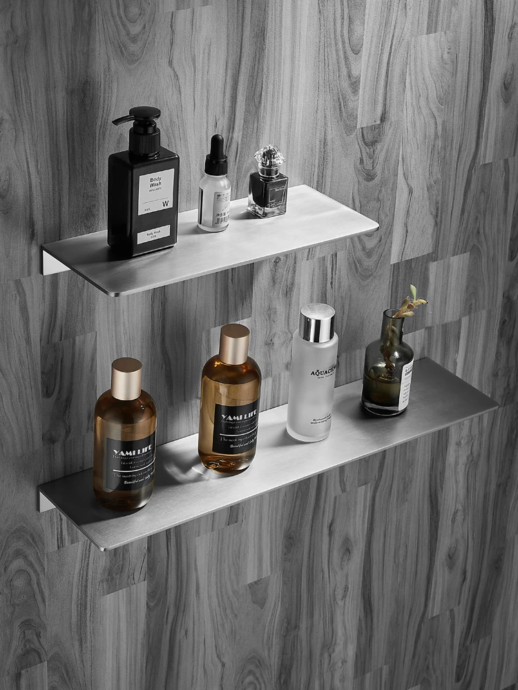 Bathroom Shelf 20/30/40/50cm Brushed Chrome Shower Rack Corner Shelf Square Bath Shower Shelf Bathroom Storage Organizer Rack