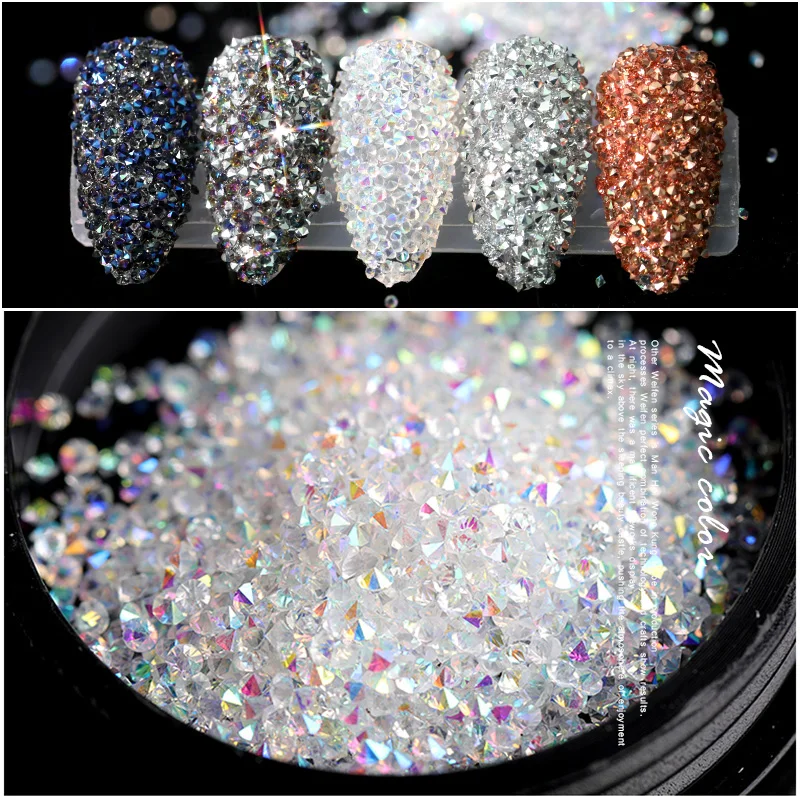 

3D nail art decorations rhinestones for nails strass uv gel micro zircons crystals stones zirconium on nail decor