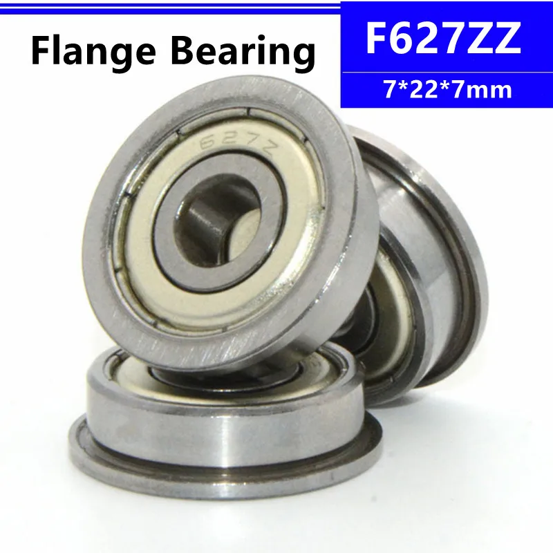 50pcs/100pcs F627ZZ 7*22*7mm RF2270HH flange deep groove ball bearing 7x22x7mm F627Z Flanged bearing 3d printer