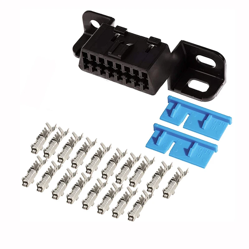 10pcs/lot 16pin obd2 Female Connector OBD2 OBD 2 16Pin Female Angle Connector OBD Female Wire Sockets Female Connector