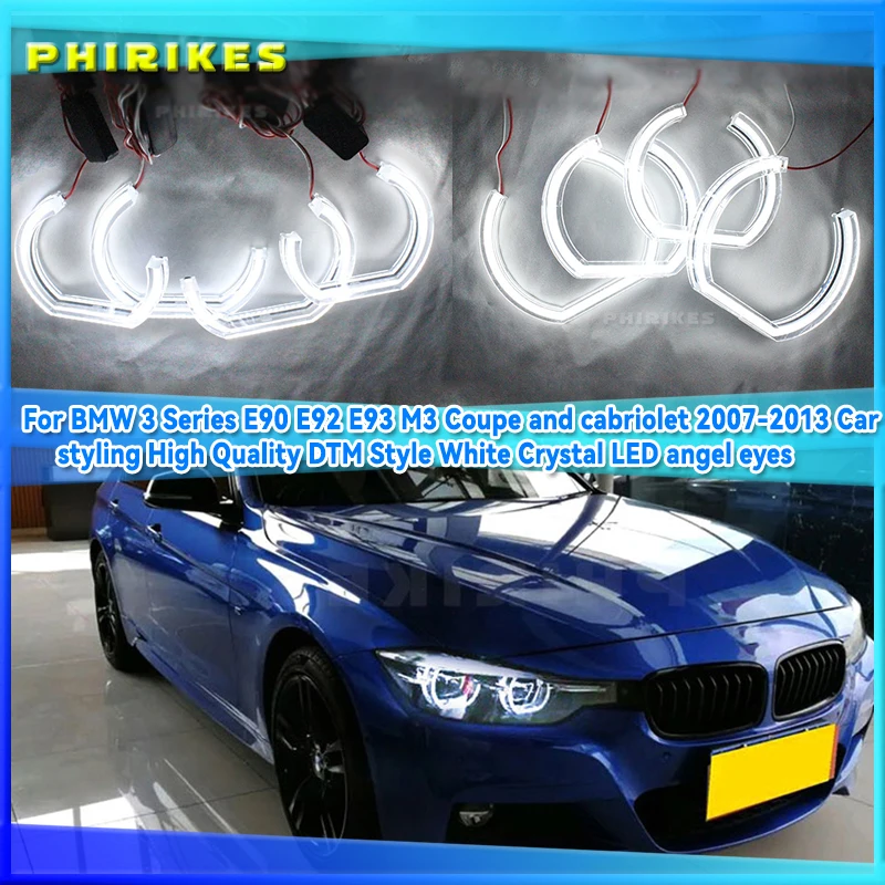 For BMW 3 Series E90 E92 E93 M3 Coupe and cabriolet 2007-2013 Car styling High Quality DTM Style White Crystal LED angel eyes