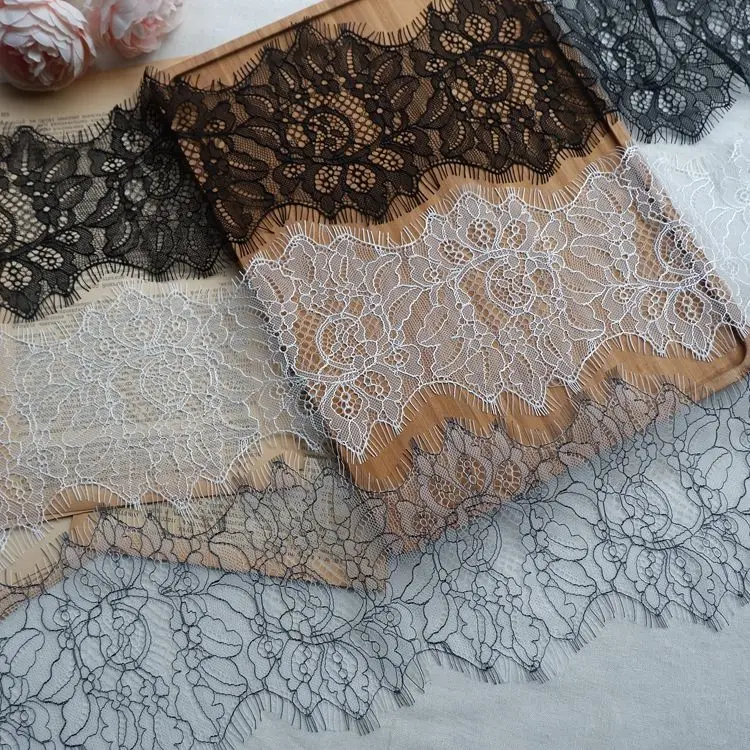 3Meters Delicate Eyelash Lace Fabric Diy Clothing Yarn Stitching Decorative Fabric