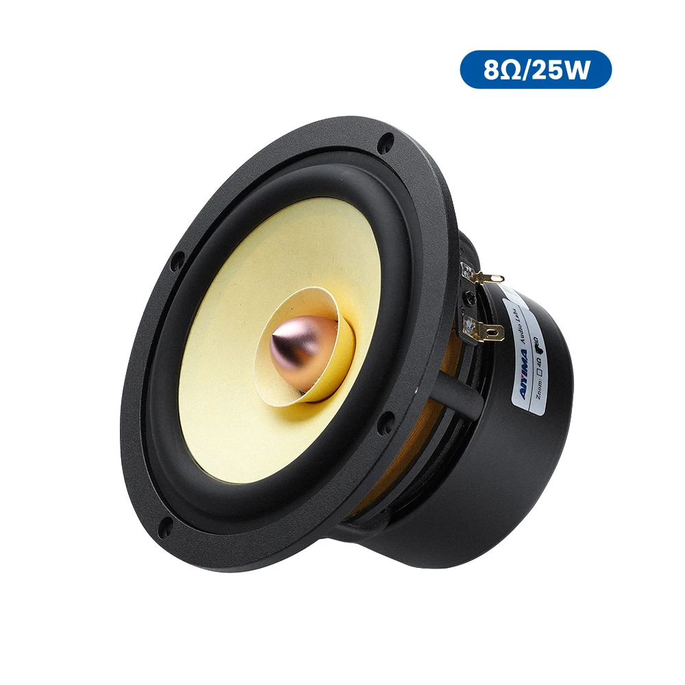 AIYIMA 1 Stück 5,25 Zoll Breitband-Lautsprecher 4 8 Ohm 50W Aluminium-Konus Bullet-Lautsprecher Regal-HiFi-Heimkino-Lautsprecher 3