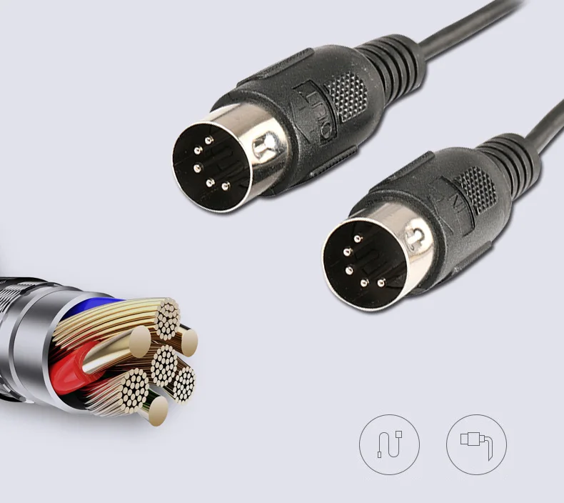 Cable MIDI de 5 pines macho A USB tipo C, convertidor USB MIDI con luz indicadora para MacBook y Android