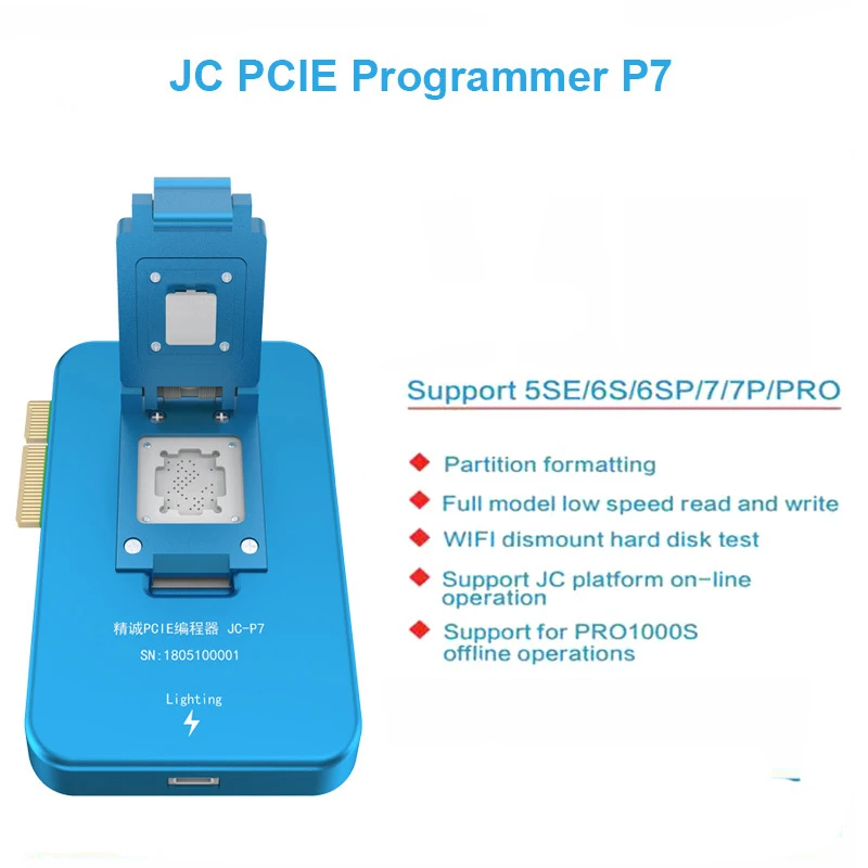 JC Pro1000S PCIE NAND Programmer JC P8 P7 for iPhone 6S 6SPlus SE 7g 7p 8 8P X Read Write Error Test Fixture