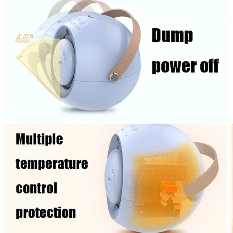 Miniventilador de calefacción eléctrico portátil para oficina, humidificador de refrigeración y calefacción, integración multifuncional