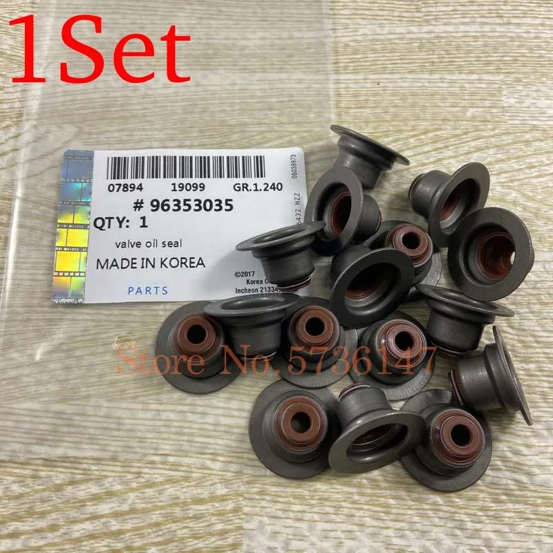 1Set Valve Stem Oil- Seal Seal Valvs For Buick Excelle 1.6L Daewoo Nubira Optra Lanos Chevrolet Aveo  OEM# 96353035