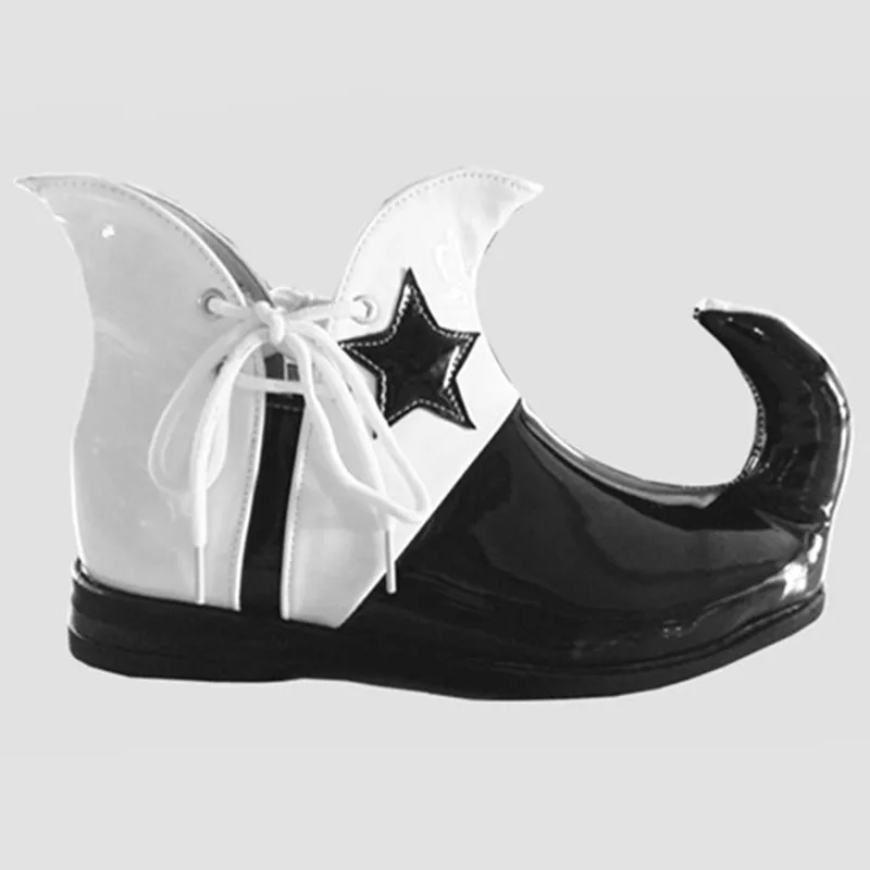 

Adult Clown Shoes Halloween Black White Funny Boots Joker Cosplay Shoes Masquerade Party Anime Cosplay Accessories