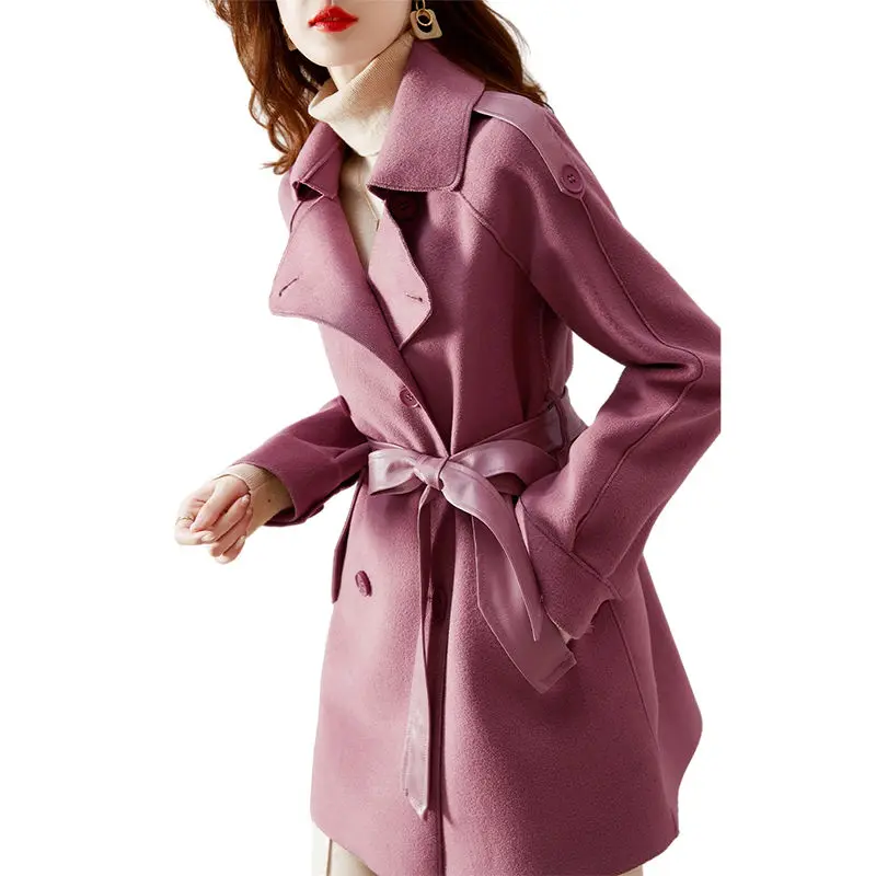 

Women's Elegant Spring Coat Fashion New Spring and Autumn All-match Temperament Mid-length Chic Coat Women's Clothing M2025