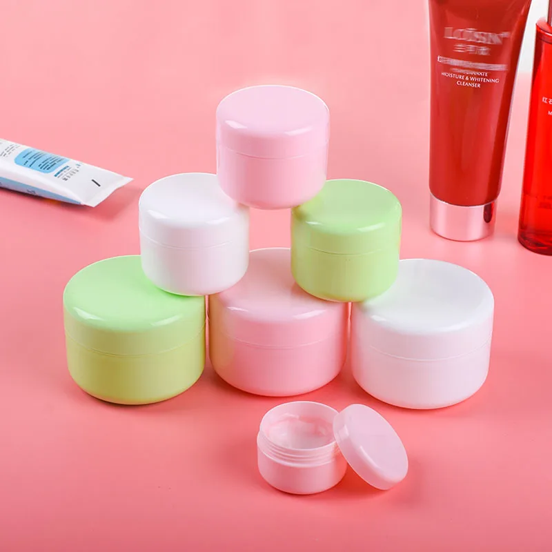 30pcs 10g/30g/50g/100g Plastic Travel Cosmetic Jar Makeup Container Bottle Vial Face Cream Sample Pot Nail Art Gel Mask Pack Box