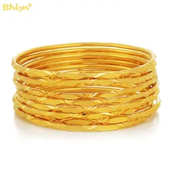 Ethlyn 9PCS/Lot Gold Color Women Bangles Jewelry Sets For Arab African Bridal Party Accessories MY125