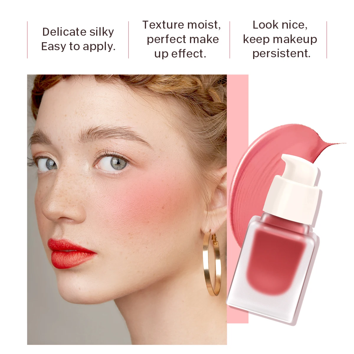 Private Label Products Liquid Blush Face Blusher 6 Color Natural Rouge Makeup Blush Peach Contouring Cosmetics for Facial