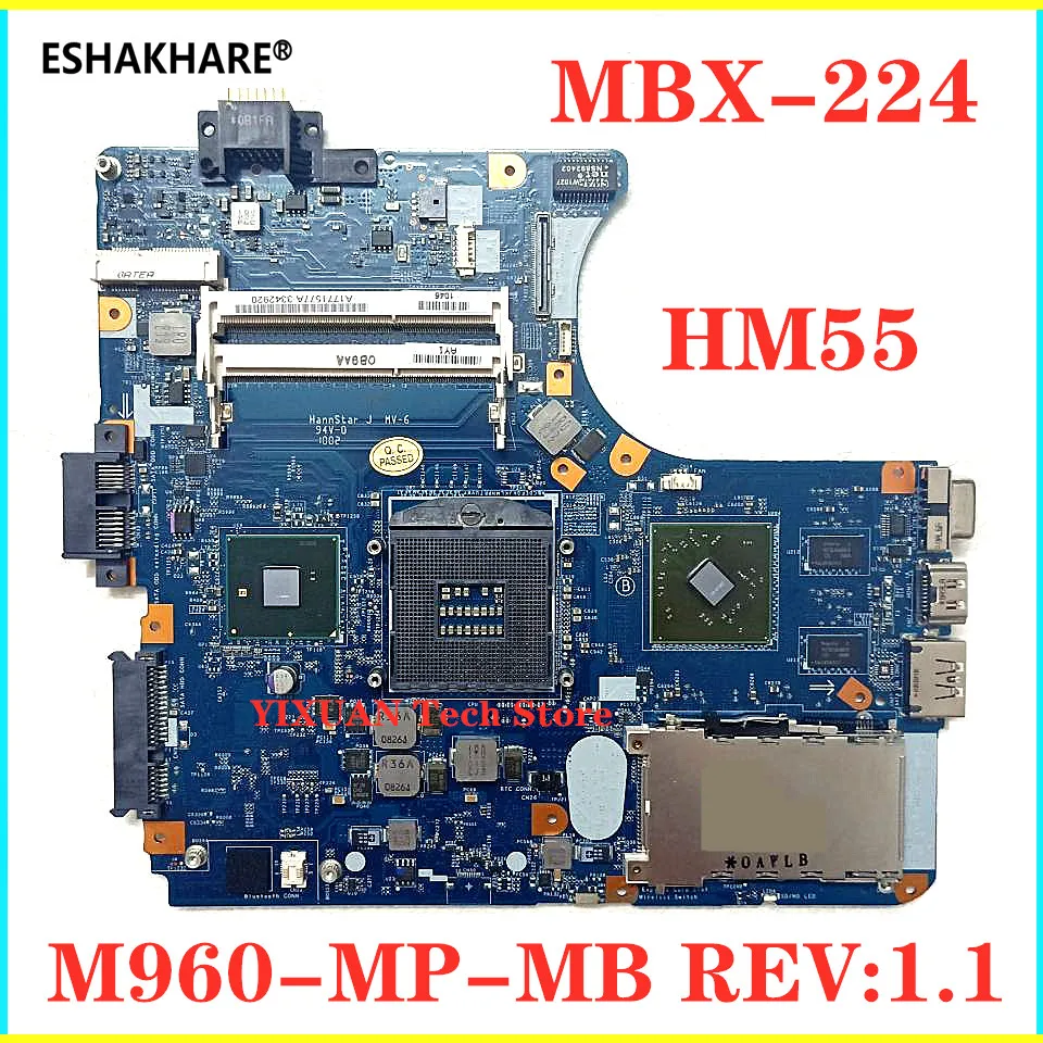 

For Sony Vaio VPCEB series laptop motherboard HM55 DDR3 HD4500 Graphics A1794336A MBX-224 M960 1P-0106J01-8011 100% test work