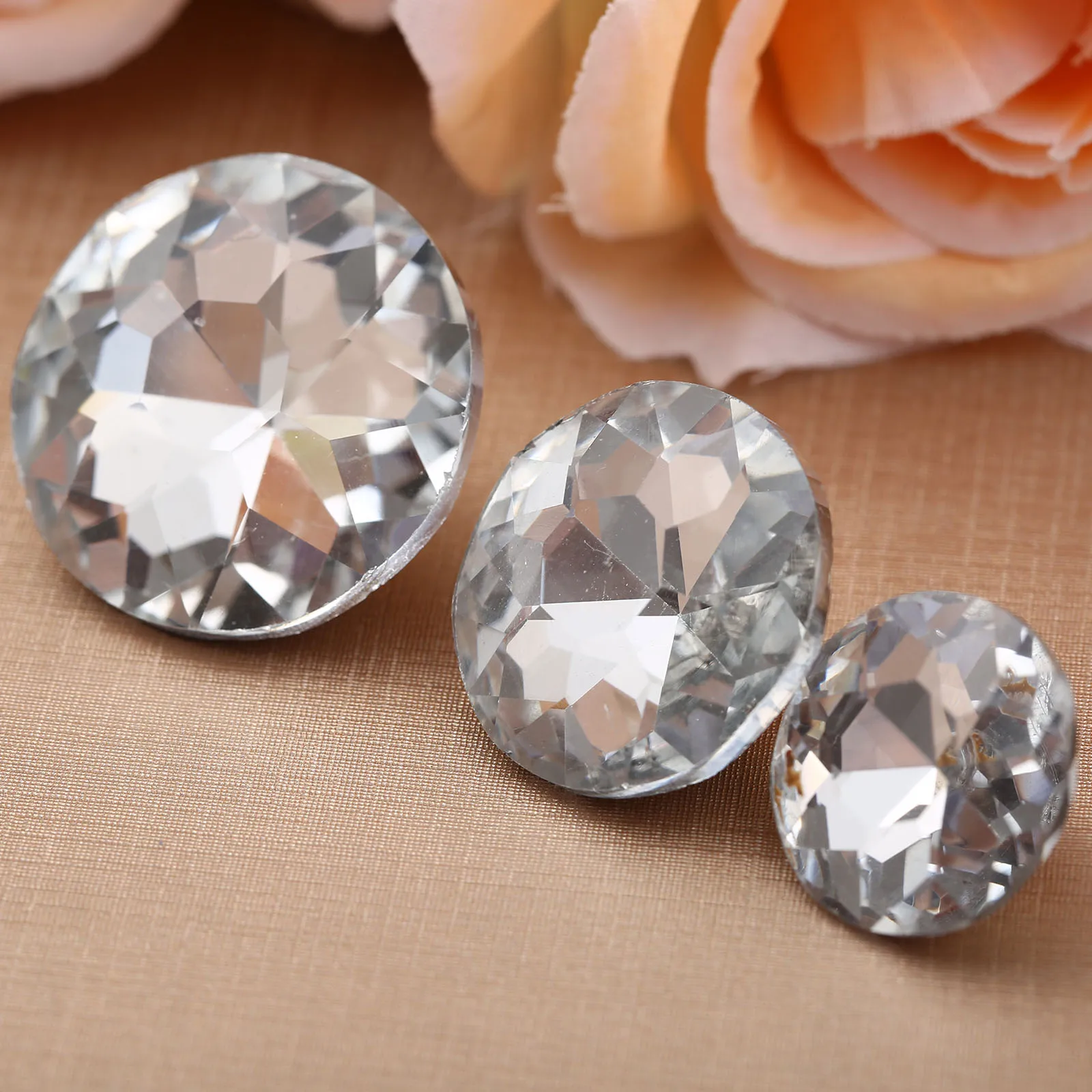 10pcs Diamond Upholstery Buttons Crystal Nails Gem Decorative Tacks Studs 20/25/30mm Craft Handmade Leather Sofa Bag Board