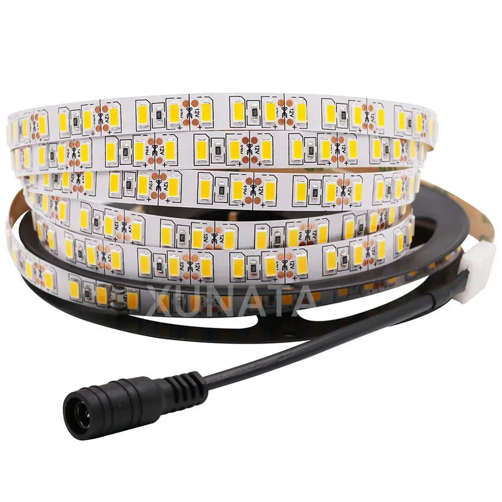 DC 12V 120 leds/m 5630 taśma Led SMD Light 5m 600Led 5730 1M 2M 3M 4M elastyczna taśma lekka niewodoodporna biała/ciepła biała