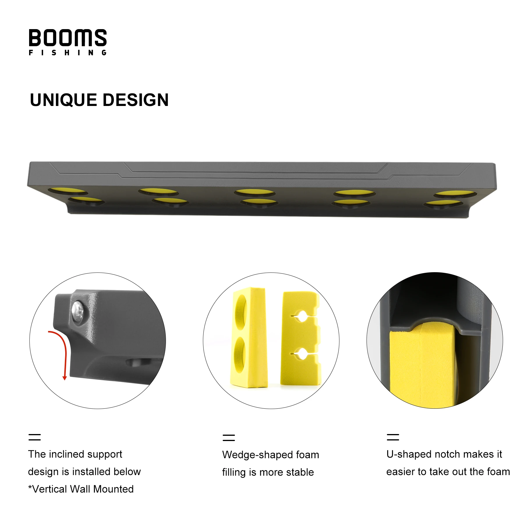 Booms Fishing WV4 Angelrutenhalter, vertikales Wand-Rutenregal, zum Aufbewahren von bis zu 10 Ruten für Angelrutenhalter, Aufbewahrungswerkzeuge, 4 Farben – Detail 11