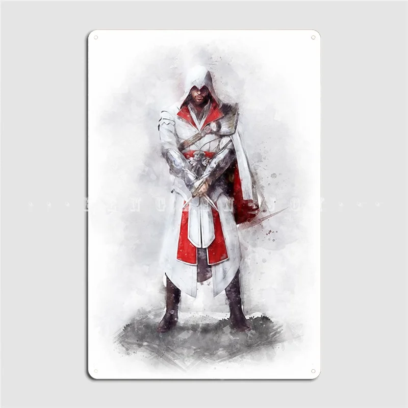 Ezio Auditore Da Firenze Poster Metal Plaque Cinema Kitchen Classic Wall Decor Pub Garage Tin Sign Poster