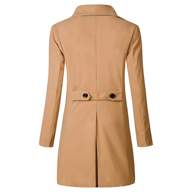 Plus-sized Trench Coat Men's Double-breasted Mid-length Porous 3D Trench Coat Duffle Coat Jacket