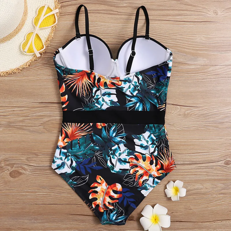 Print Female One Piece Swimsuit Closed Swimwear For The Pool Body Swim Bather Beachwear Bathing Suits Women\'s Swimming Suit 2024