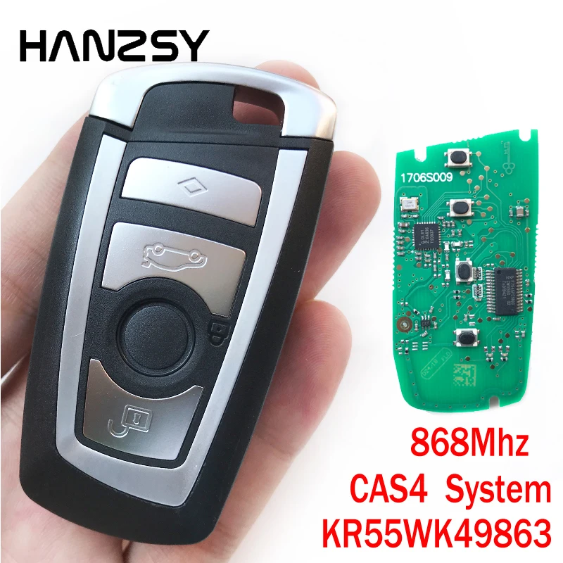 

HANZSY 4 buttons Remote key Fob for BMW F CAS4 3 5 7 Series 2009-2016 Smart Key KR55WK49863 PCf7945 Chip 868MHz