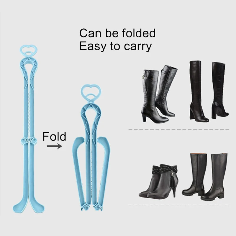 High quality Plastic PP Boot Trees Elastic Shoe Stretcher Tablet For Women Men Prevent Folding Boots High boots Clip Love shape