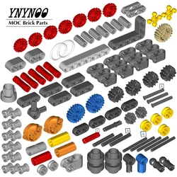 147Pcs MOC High-Tech Parts Beams Knob Wheel Rubber Belt Gear Shifter Bush Driving Ring Extension Axle Pin Connector Bricks Toys