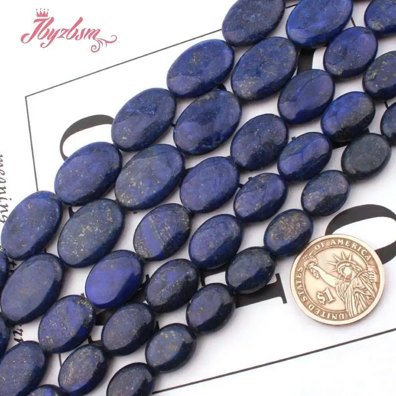 Natural Blue Oval Lapis Lazuli Stone Beads Loose 12x16/18x25mm For DIY Necklace Bracelets Jewelry Making 15