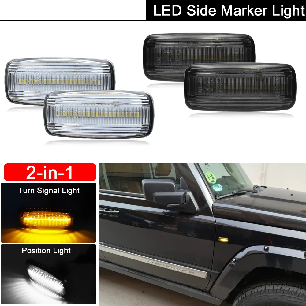 LED Side Marker Light For Chrysler 200 300 For Jeep Patriot For Dodge Amber Turn Signal Light White Running Position lights