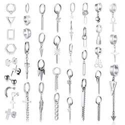 Earring Mens, Multiple Piercing Huggie Hoops Earrings ,Dainty Stainless Steel Single Stud Earing Men Jewelry