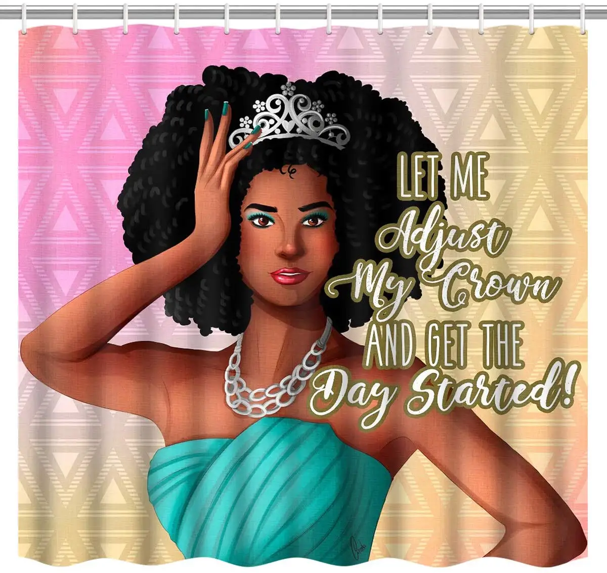 Темная кожа, черная женщина, позвольте мне настроить мою корону и начать день, занавеска для душа