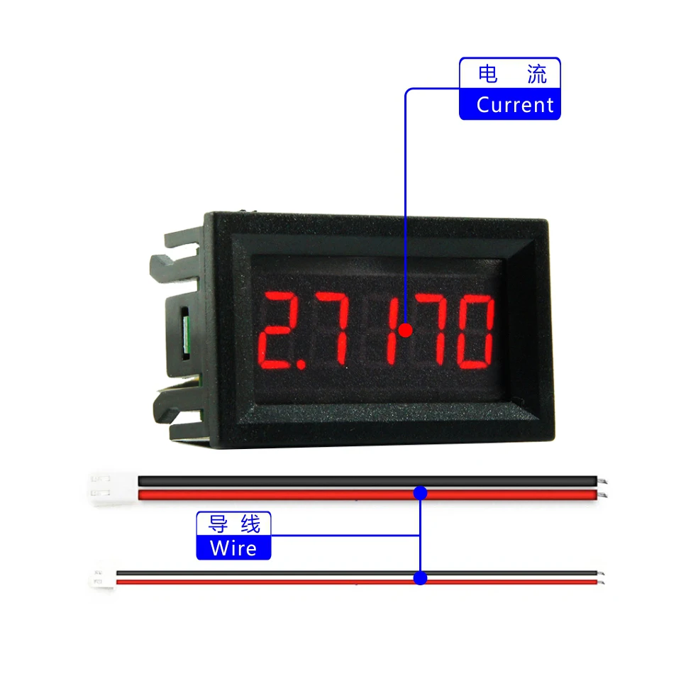 0.56Inch 4 Wire Current Tester 5-Digit High Precision DC Digital Display Ammeter Digital Current Meter 0-3.0000A 3A