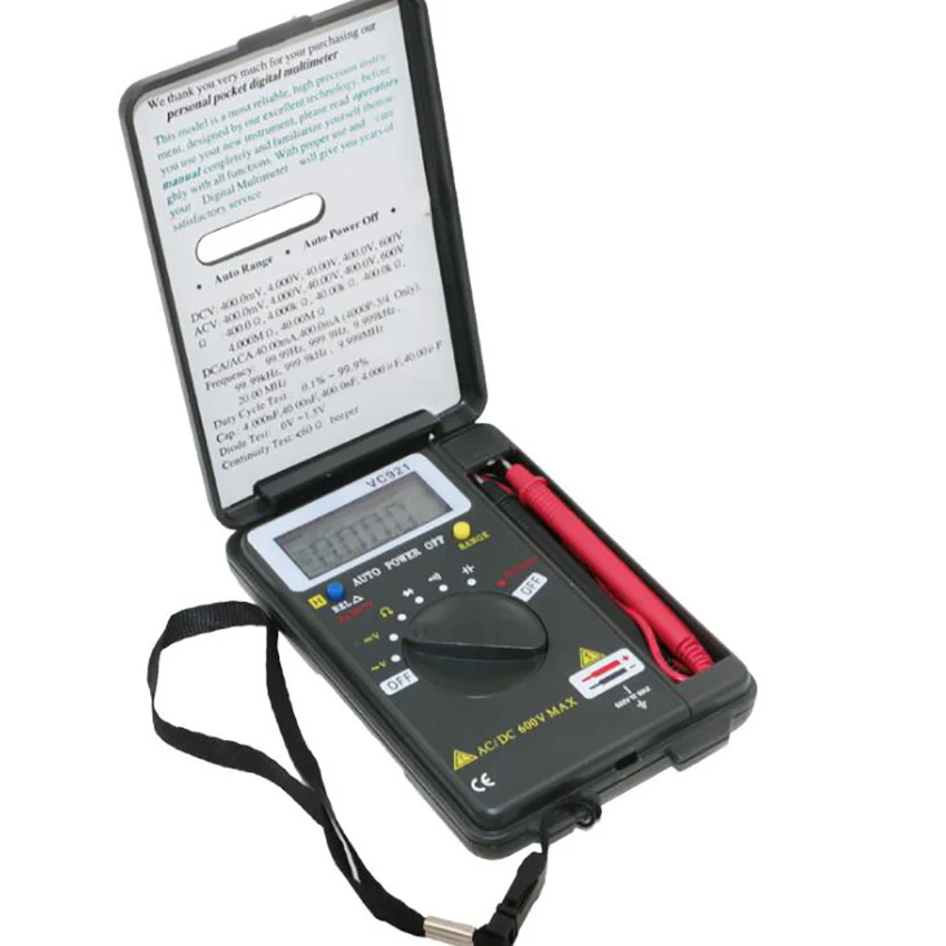 Digital Multimeter VC921 Mini Digital Multimeter Handheld Pocket Capacitance Resistance Frequency Tester Ammeter Voltmeter