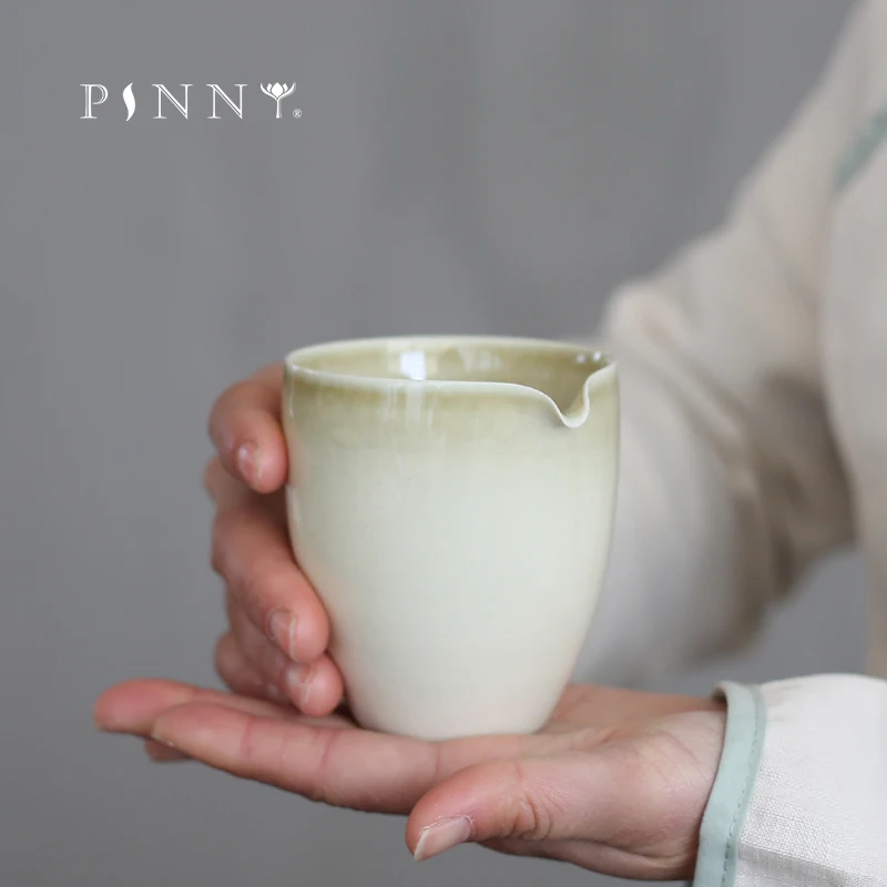 

PINNY Plant Ash Glaze Fair Cups Pigmented 200ml Teacups Chinese Kung Fu Tea Accessories Traditional Chinese Ceramic Cha Hai