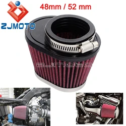 Motorcycle Custom Assembly Universal For Yamaha Honda Suzuki CBR CBF GSXR GXR 48/52mm Air Intake Cone High Flow Filter Cleaner