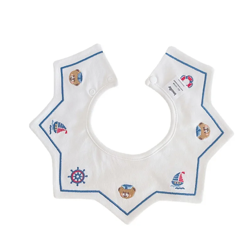 3pcs/lot Baby Girls Bibs Kids Bandana Feeding Burp Embroidery Cloth Soft Newborn Infant Boy Saliva Towel Cotton Eating Accessory