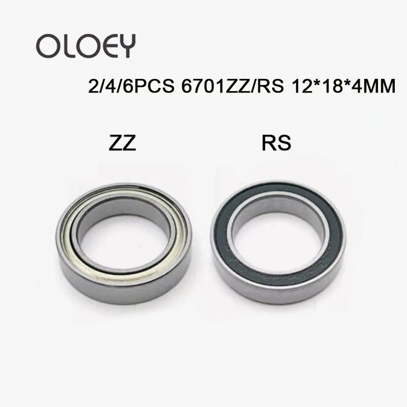 

2/4/6PCS 6701RS 12*18*4(mm) Free Shipping Bearing ABEC-5 6701ZZ/RS Chrome Steel Bearing Metal Sealed Bearing Thin Wall Bearing