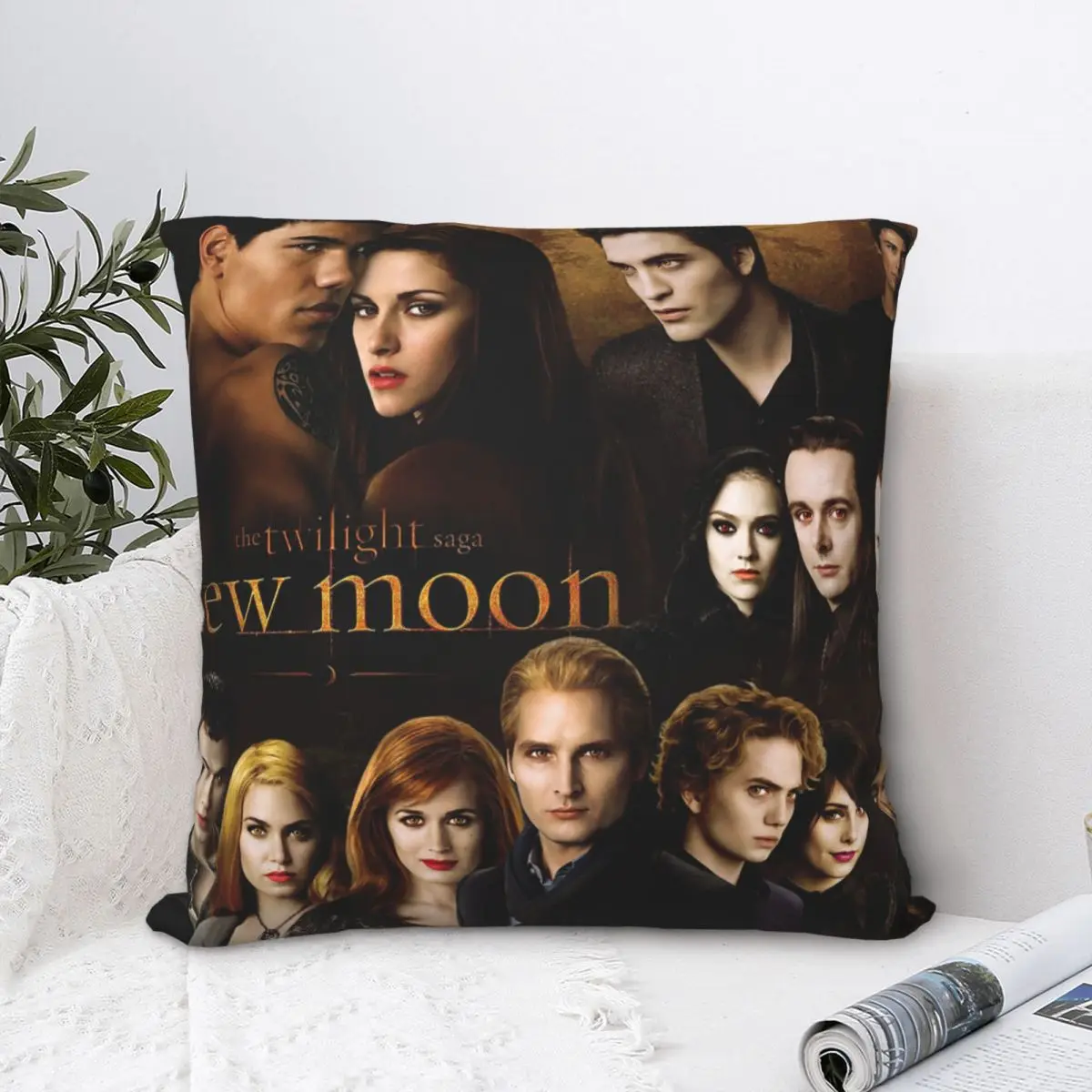 Edward Bella Jacob Black Square Pillowcases Couch The Twilight Saga Breaking Dawn Cushion Case Cute Throw Pillow Case 40*40