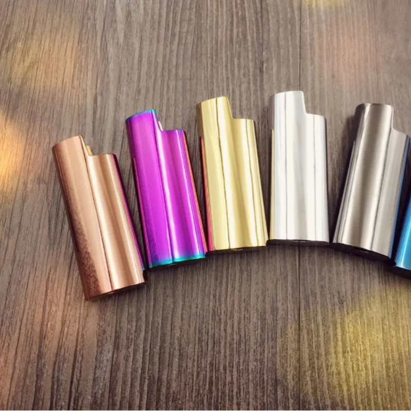 Color Plating Mini Size J5 Lighter Case Explosion-proof Metal Armor Gas Lighter Pouches Shell  Cover Holder For J5 Bic