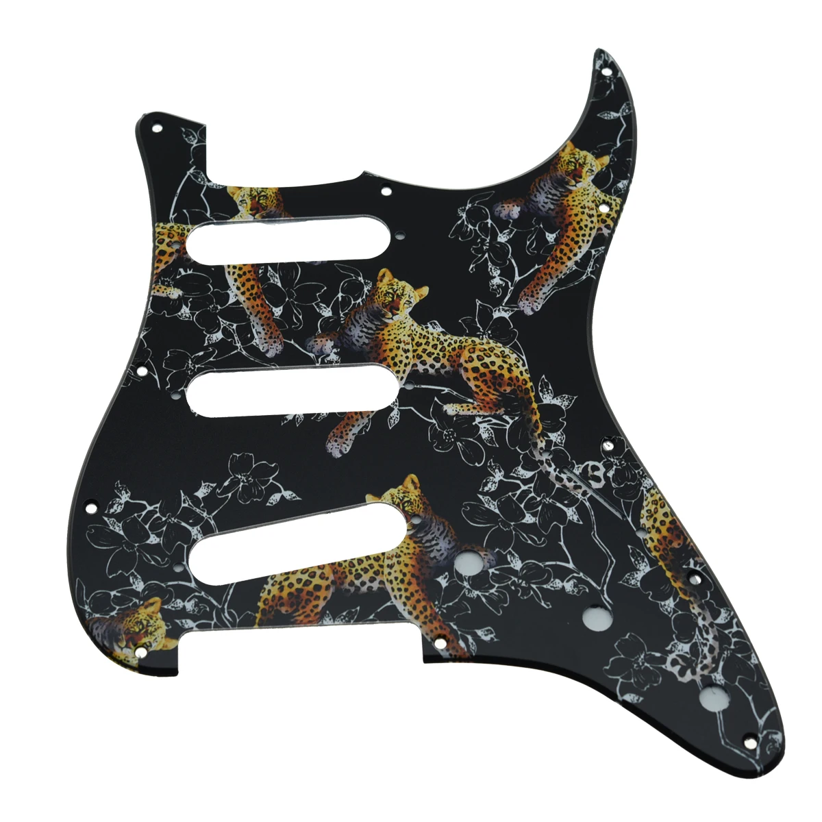 KAISH 11 Hole 3D Printed Plastic ST/Strat Guitar Pickguard Scratch Plate Reverse Bridge Fits Jimi/Hendrix for Stratocaster