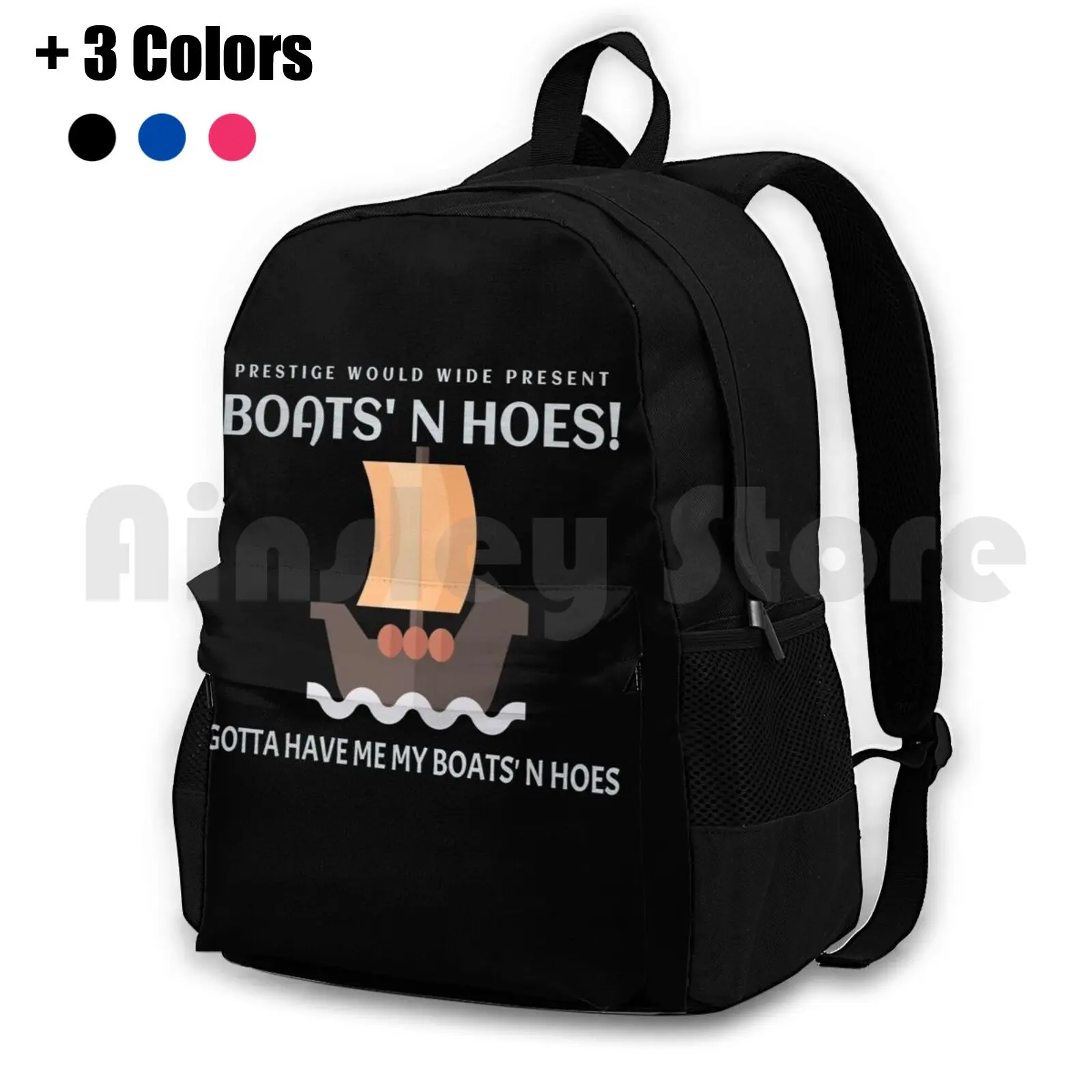 Step Brothers Movie Prestige Worlwide Presents Boats N Hoes Outdoor Hiking Backpack Waterproof Camping Travel Boats N