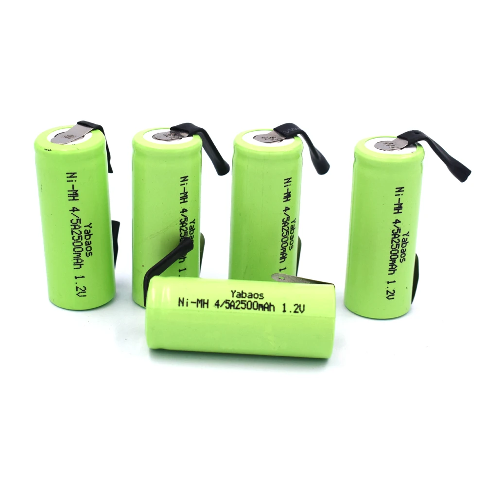 1.2V Rechargeable 4/5A Battery 2500Mah 17430 Nimh Ni-Mh Cell with Wilding Taps E-Toothbrush Drill Screwdriver Power Tools