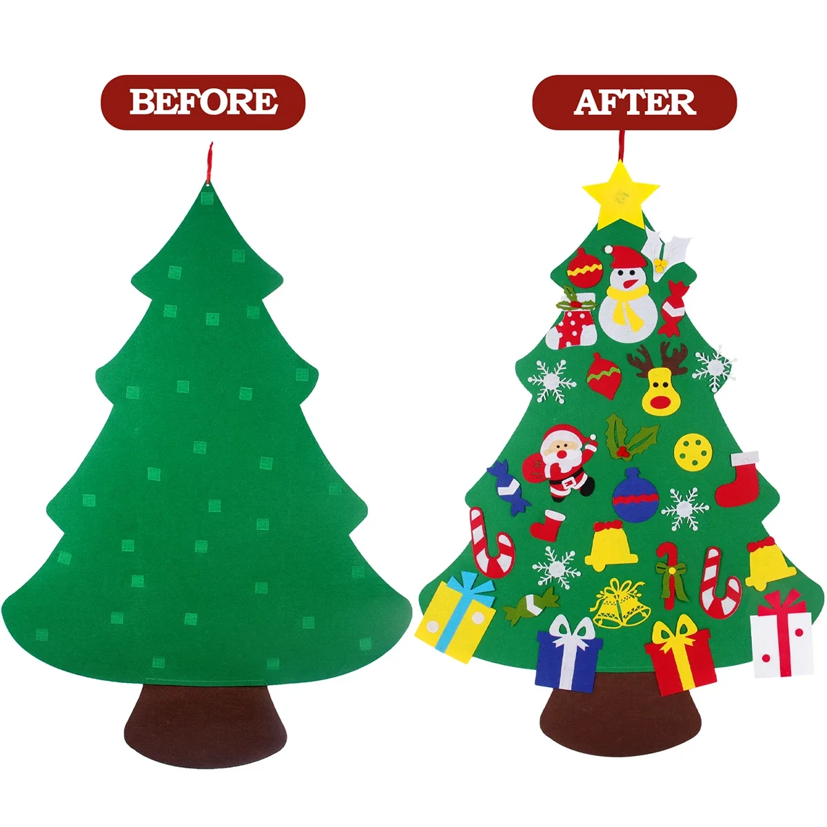 Kids DIY Felt Christmas Tree Merry Christmas Decorations For Home 2023 Christmas Ornaments Navidad 2024 New Year Gifts Xmas Tree