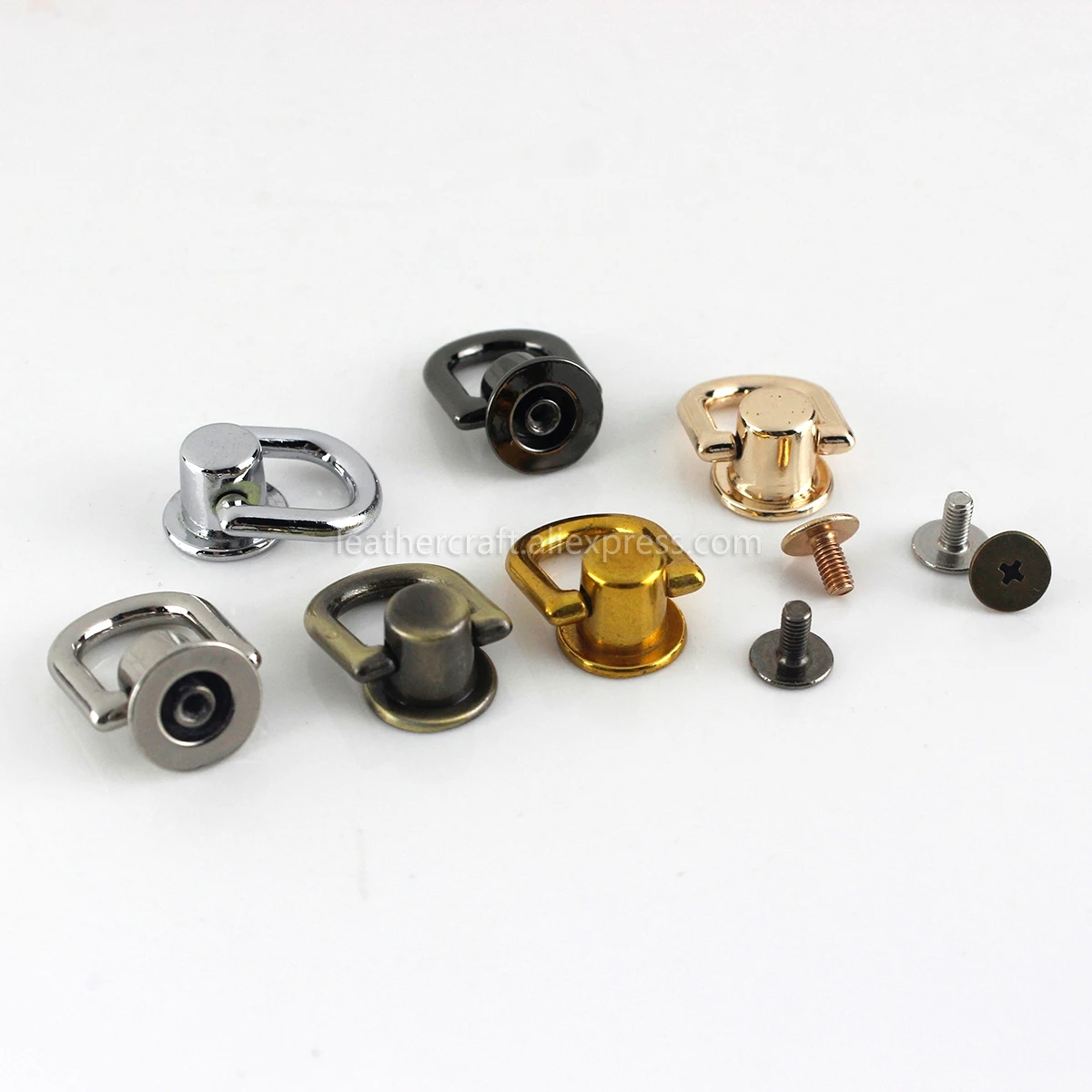 10pcs Metal Bag Side Anchor Gusset Hanger Clamps Bag Side Edge Anchor Link Hardware with D Rings for Small Bag Purse