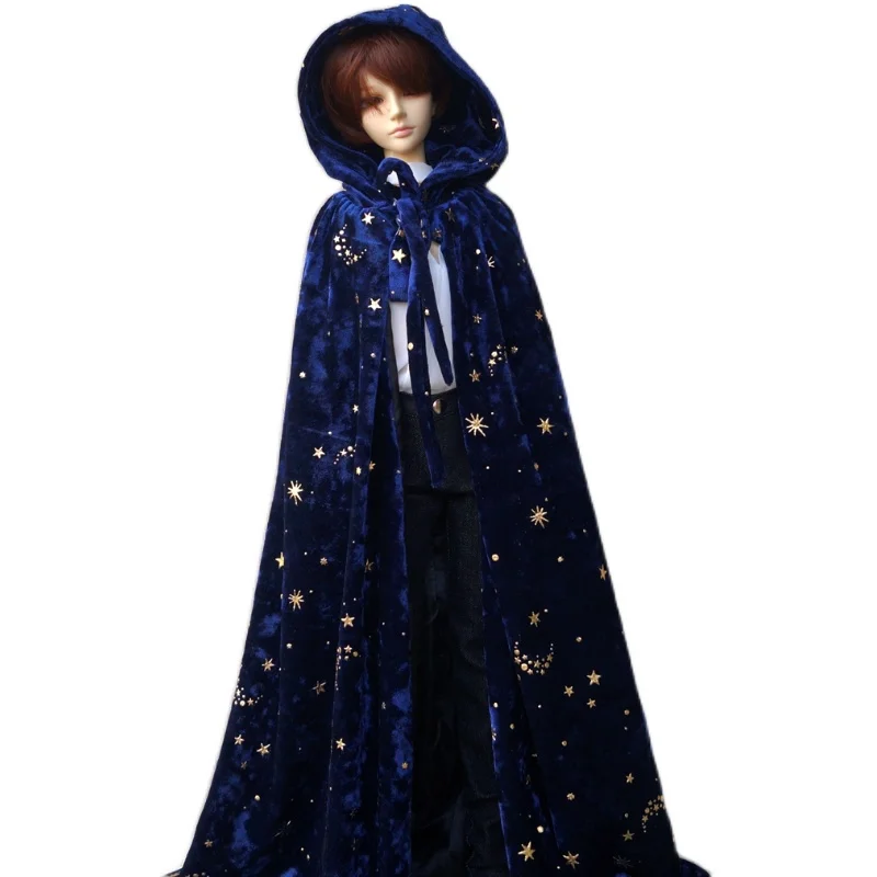 

BJD Wizard Cloak Coat Outfits Top Clothing Blue For 1/4 1/3 24" 60cm 70cm Tall Male SD MSD SD17 DK DZ AOD DD Doll