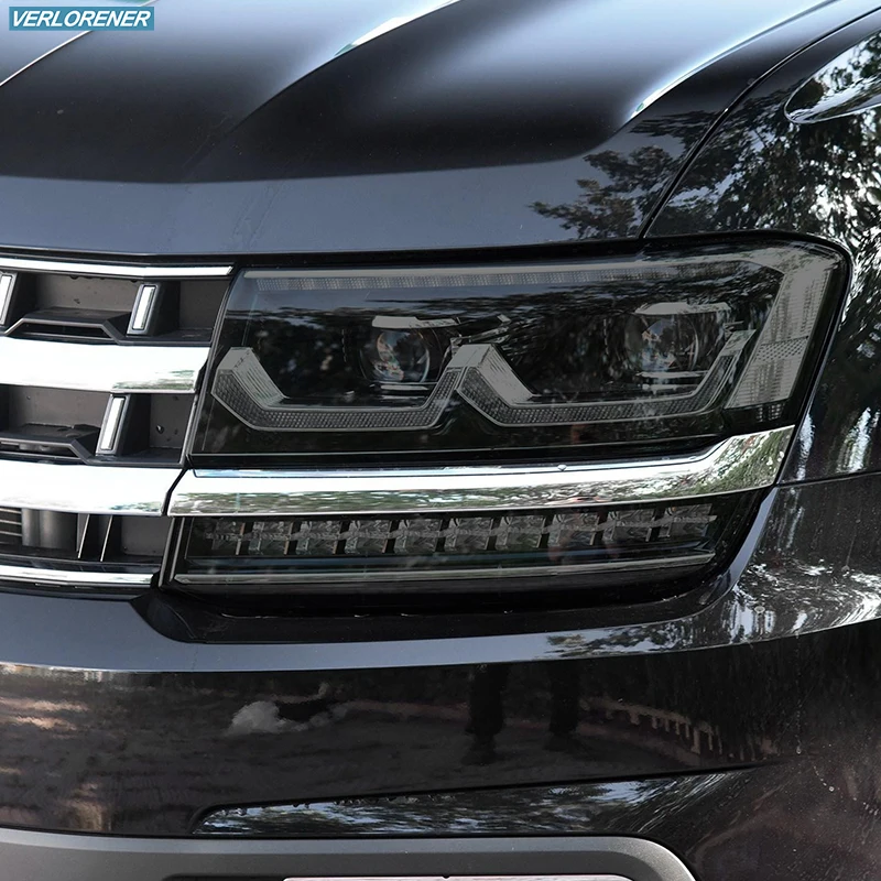 Car Headlight Protective Film Taillight Smoked Black Tint Wrap Vinyl  TPU Sticker For Volkswagen VW Atlas Teramont 2017-2019