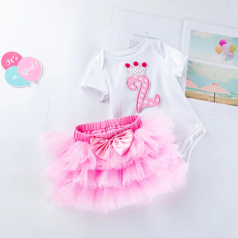 2 Year Baby Girl Dress Princess Girls Tutu Dress Toddler Kids Clothes Baby Baptism 2st First Birthday Outfits Infantil Costume