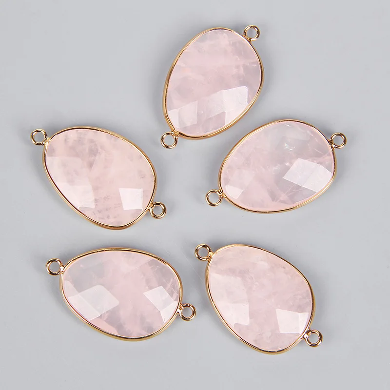 2PCS Natural Stone Slice Charm Pendants for DIY Jewellery Making
