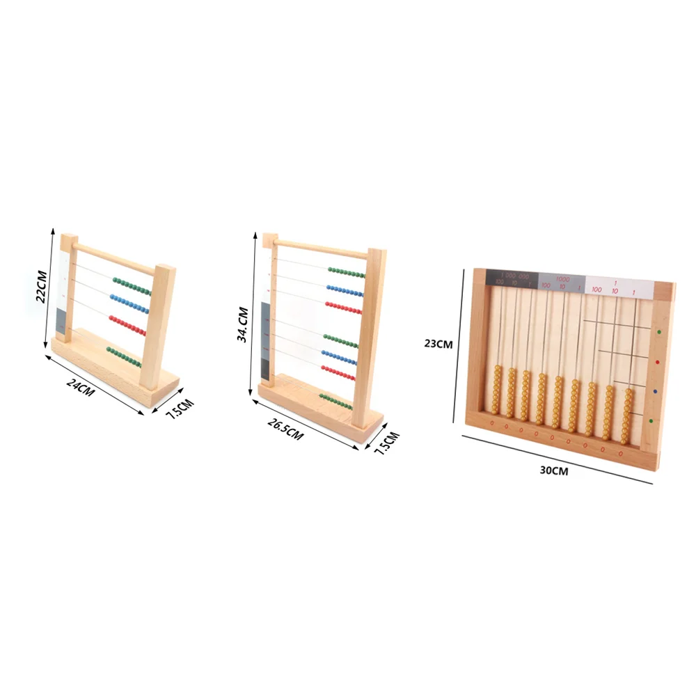 나무 주판 몬테소리 구슬 프레임 수학 교육 장난감 어린이를위한 계산 게임 수학 교육 보조 학습 도구